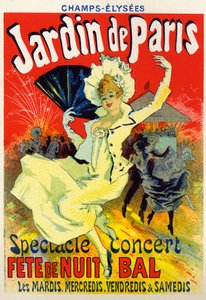 アート、エンターテイメントパリ、シャンゼリゼ通りのバル「Jardin de Paris」。ジュール・シェレによるポスター、フランス、1895年頃（ポスター 作： Jules Cheret