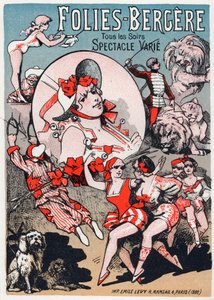 アートエンターテイメント。パリのフォリー・ベルジュレスでのショー。ジュール・シェレのポスター（フランス 作： Jules Cheret