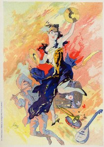 アートエンターテイメントのこと音楽の話ジュール・シェレ作「アレゴリー」（フランス、1890年頃）（ポスター 作： Jules Cheret