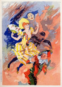 アートエンターテイメント。パントマイムのショー。ジュール・シェレ作「アレゴリー」フランス、1890年頃（ポスター 作： Jules Cheret