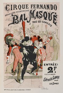 「Les posters illustrées」のシルク・フェルナンド、バル・マスク。 ...で飾られた作品」、アーネスト・メインドロン 作： Jules Cheret
