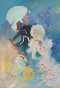 クレイジーハピネス（紙にパステル） 作： Jules Cheret
