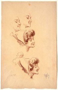 Vier Studien eines Frauenkopfes 作： ジュール・チェレット