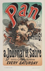 「The Illustrated Posters」より、Pan, A Journal of Satire。 ...で飾られた作品」、アーネスト・メインドロン 作： Jules Cheret
