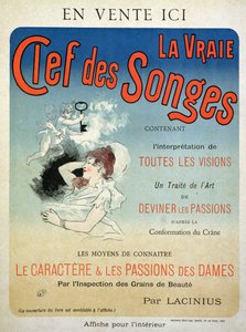 1892年、ラシニウスによる本「La Vraie Clef des Songes」の広告ポスター