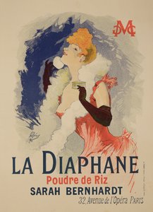 サラベルナール（1844-1923）、1890年にモデル化されたポスター「ラディアファン」の半透明のフェイスパウダーの複製