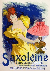 サイエンスエネルギー。サクソレイン、ランプ用オイルジュール・シェレのポスター（フランス 作： Jules Cheret