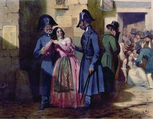 警察による売春婦の逮捕、1835年頃 作： Jules David