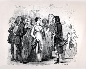 マダムデスタール（1766-1817）、ナポレオンボナパルト（1769-1821）にエミールマルコデサンティレールによる「ナポレオン」からの最高の女性についての質問、バーナード、パリ、1843年 作： Jules David