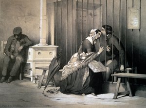 ジュール・ダヴィッド（1808-1892）作「囚人」、エングレーヴィング、フランス 作： Jules David