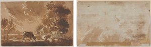 牛のいる風景（右） 牛（裏） 作： Jules Dupré