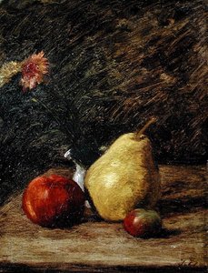 梨のある静物 作： Jules Dupré