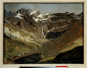 ジュール・デュプレによるピレネー絵画のガヴァルニのサーカス 作： Jules Dupré