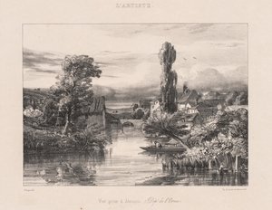 1839年、アランソンで撮影されたビュー。 作： Jules Dupré