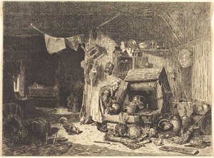 農家のインテリア 作： Jules Dupré