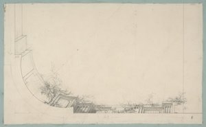トロンプルーユの欄干で飾られた天井の部分的なデザイン 作： Jules Edmond Charles Lachaise
