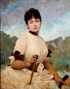 トゥルムーシュ夫人の肖像 絵画 ジュール・エリー・ドロネー（1828-1891） 1884年 日。0.90 X 0.74 m ナント、ミュゼ・デ・ボザール 作： Jules Elie Delaunay