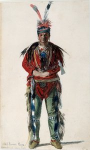 アメリカのインディアン：「ポーニー・ポンカ族のインディアン酋長の足跡」リトグラフ ジュール・エミール（Jules-Emile）・サンタン（1829-1894）作 1858年 ラ・ロッシェル、ヌーヴォー・モンド美術館 作： Jules Emile Saintin