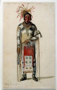 アメリカのインディアン：「ポーニー・ポンカ族のインディアン酋長の足跡」リトグラフ ジュール・エミール（Jules-Emile）・サンタン（1829-1894）作 1858年 ラ・ロッシェル、ヌーヴォー・モンド美術館 作： Jules Emile Saintin