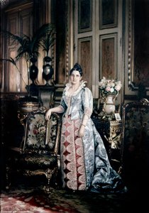 価値のあるドレスを着たカルノー夫人の肖像 作： Jules Emile Saintin