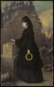 1872年、シカゴの被害者のための救済 作： Jules Emile Saintin