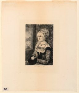 「ニューヨークのメトロポリタン美術館の絵のエッチング」より、若い女性の肖像 作： Jules Ferdinand Jacquemart