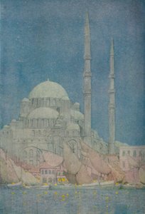 イェニヴァリデジャミシのモスク、コンスタンティノープル、1913 作： Jules Guerin