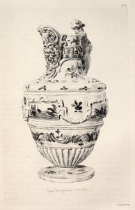 陶芸の歴史：すべての時代とすべての国の陶器の記述的および哲学的研究：スペイン：タラベラ・デ・ラ・レイナ - ファイアンス - エワー（プレートX） 作： Jules Jacquemart