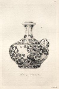 陶芸の歴史：古今東西の陶器に関する記述的・哲学的研究：ペルシャ：シモルグで装飾された軟質磁器-ガルグレット（プレートVI） 作： Jules Jacquemart
