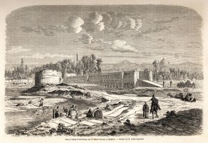 イスファハン（またはイスファハン）（イラン）にある1608年頃に建設された橋「アラー・ヴェルディ・カーン」は、ゼンド・エ・ルード川を渡るための交差点であると同時に、川の流れを調整するためのダムでもあり、ペルシャの支配者が監視するための「タラール（鏡のキオスク）」も設置されています。 作： Jules Joseph Augustin Laurens