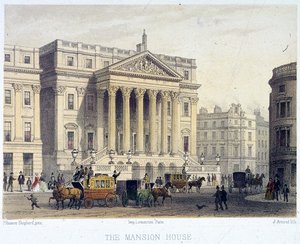 1854年、ロンドンのマンションハウス外観 作： Jules Louis Arnout