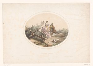 貴婦人が馬で柵を飛び越える ラ バリア フランシー (オブジェクトのタイトル) 作： Jules Marie Desandre