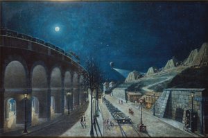 ポワン・デュ・ジュール高架橋とバスティオン35、1870年3月 作： Jules Mary