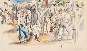 人物と馬 作： Jules Pascin