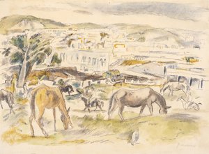 風景の中の馬 作： Jules Pascin