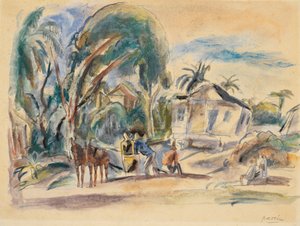 風景、家、木 作： Jules Pascin