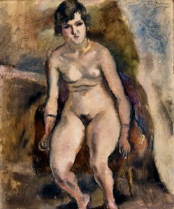 椅子に座るヌード 作： Jules Pascin