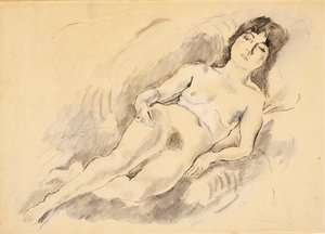 リクライニングヌード 作： Jules Pascin