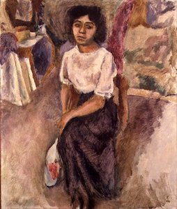 座っている女性」1915年頃（油彩・キャンバス）