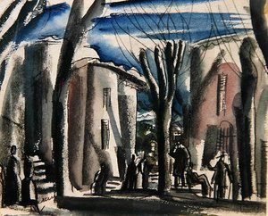 チュニス（木炭・水彩・紙） 作： Jules Pascin