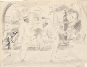 公園の二人の男 作： Jules Pascin