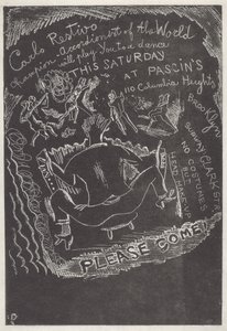 無題 (ジュール・パスサンのパーティーへの招待) 作： Jules Pascin