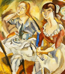 一緒に座っている若い女の子 作： Jules Pascin