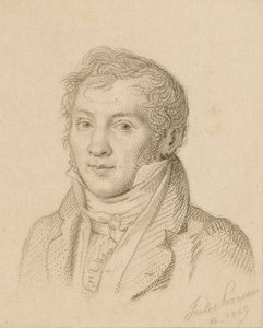 ヴァイオリン奏者で作曲家のルイ＝リュック・ロワゾー・ド・ペルシュイの肖像画（1769～1819年、1849年）。 作： Jules Porreau