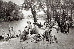 マルヌ川のほとりの風景（phototypie） 作： Jules Scalbert
