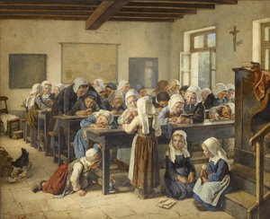 ブルトンの女子学校、1882年。 作： Jules Trayer