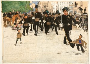 ゲントの自警団のパレード 作： Jules de Bruycker