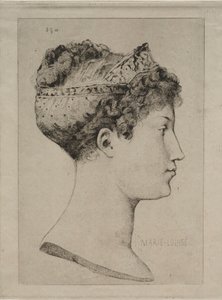 マリールイーズのプロフィール、1860年。 作： Jules de Goncourt