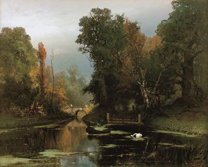 生い茂った池ガッチナ公園、1878 作： Juli Julievich Klever