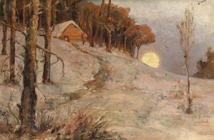 夕陽の光線の冬の森、1902 作： Juli Julievich Klever
